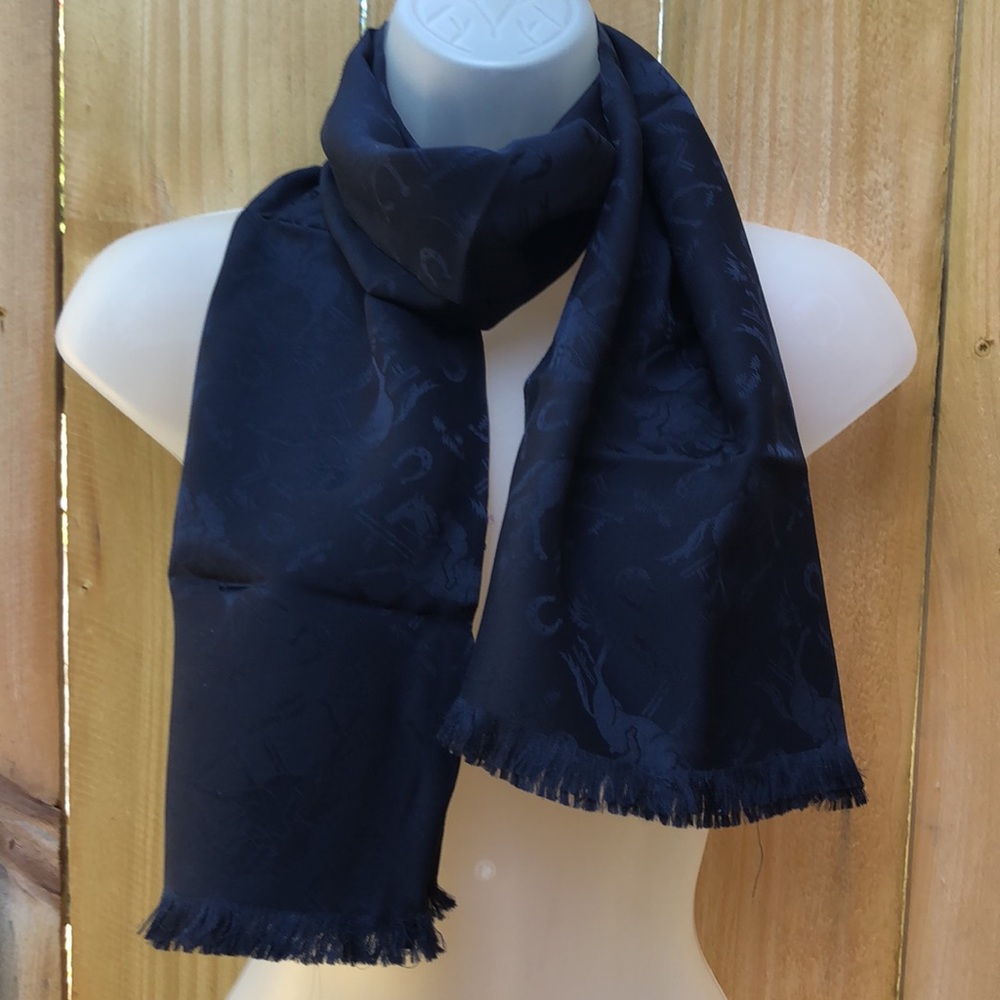 Polo by Ralph Lauren Signature Double sided  100% silk scarf. Made in Japan